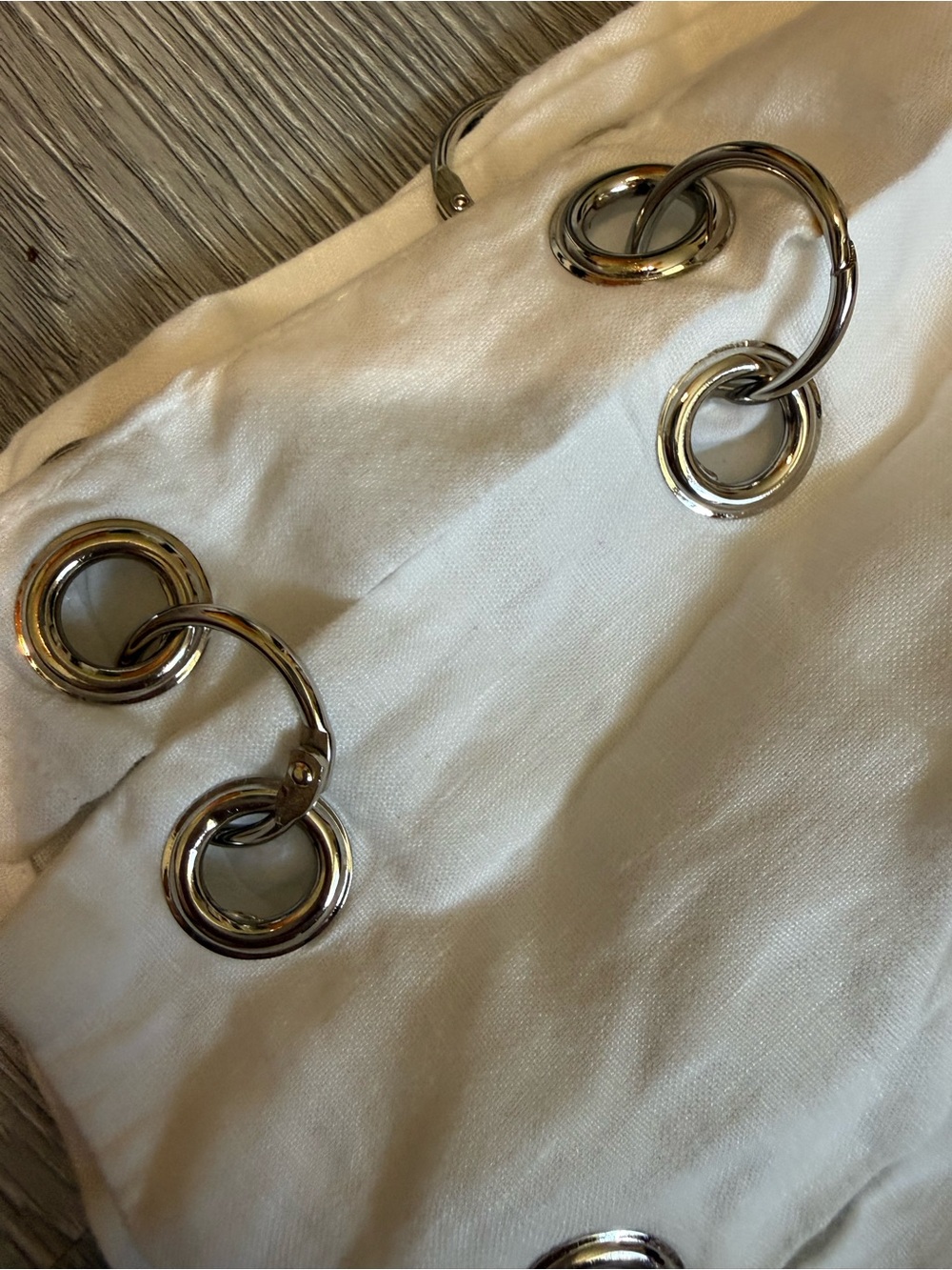 Millau White Two-Piece Top and Shorts Set with Silver rings Details size small - Picture 7 of 13
